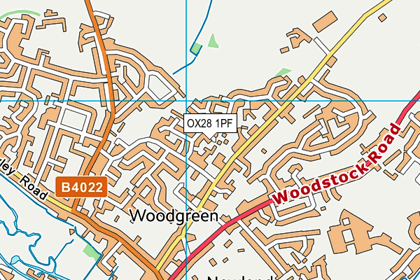 OX28 1PF map - OS VectorMap District (Ordnance Survey)