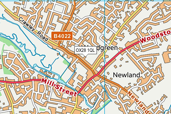 OX28 1QL map - OS VectorMap District (Ordnance Survey)