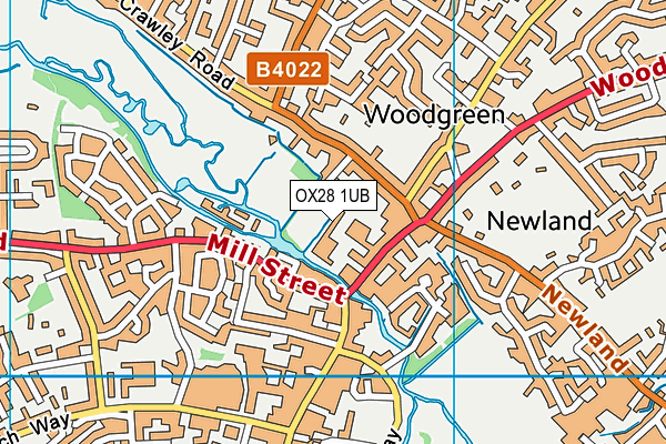 OX28 1UB map - OS VectorMap District (Ordnance Survey)