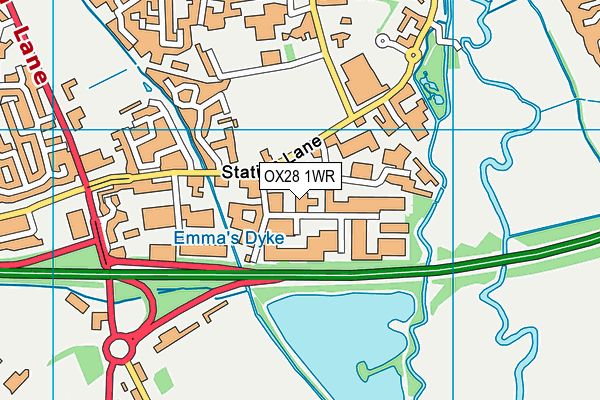 OX28 1WR map - OS VectorMap District (Ordnance Survey)