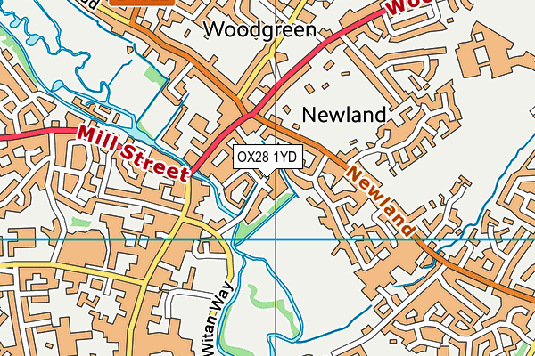 OX28 1YD map - OS VectorMap District (Ordnance Survey)