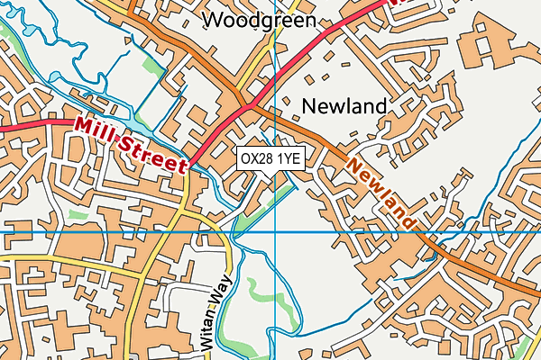 OX28 1YE map - OS VectorMap District (Ordnance Survey)