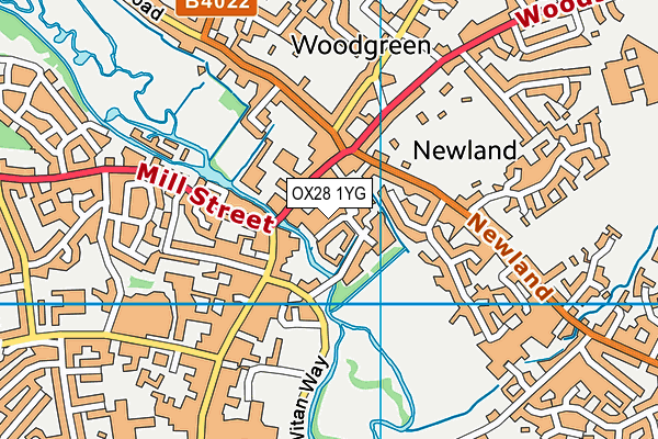 OX28 1YG map - OS VectorMap District (Ordnance Survey)