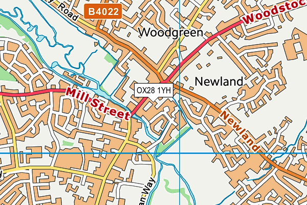 Pirate Fitness map (OX28 1YH) - OS VectorMap District (Ordnance Survey)