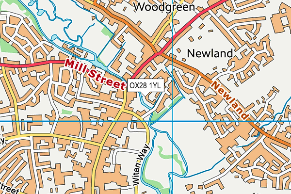 OX28 1YL map - OS VectorMap District (Ordnance Survey)