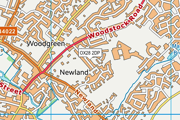 OX28 2DP map - OS VectorMap District (Ordnance Survey)