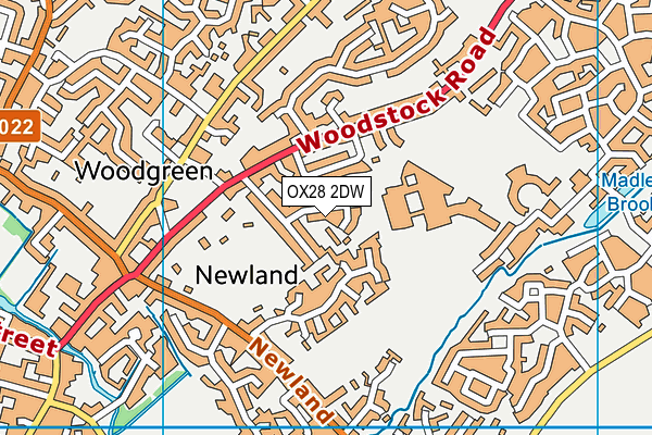 OX28 2DW map - OS VectorMap District (Ordnance Survey)