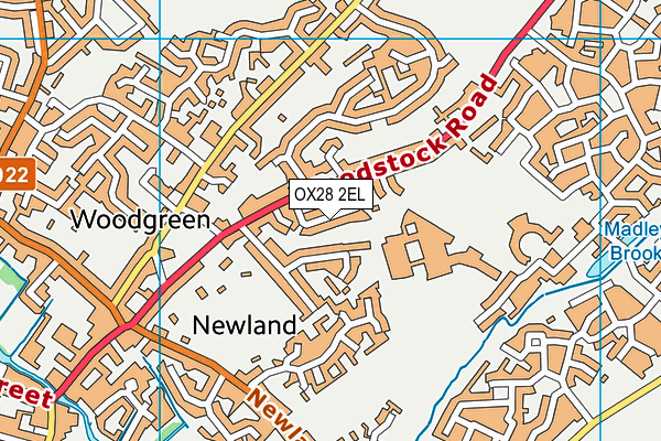 OX28 2EL map - OS VectorMap District (Ordnance Survey)