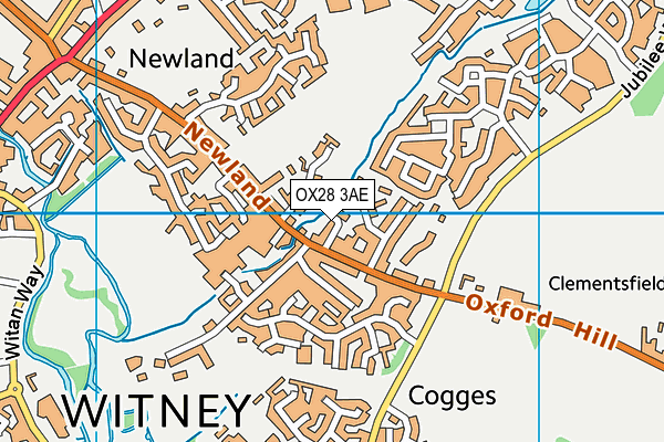 OX28 3AE map - OS VectorMap District (Ordnance Survey)