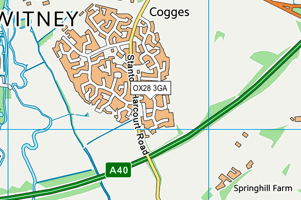 OX28 3GA map - OS VectorMap District (Ordnance Survey)