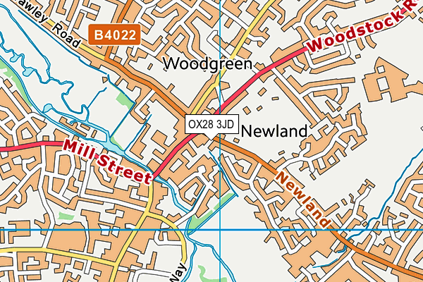 OX28 3JD map - OS VectorMap District (Ordnance Survey)