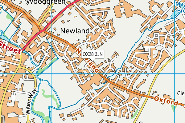 OX28 3JN map - OS VectorMap District (Ordnance Survey)