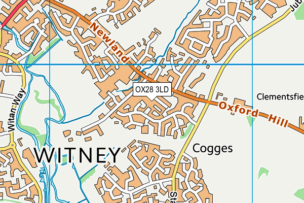 OX28 3LD map - OS VectorMap District (Ordnance Survey)