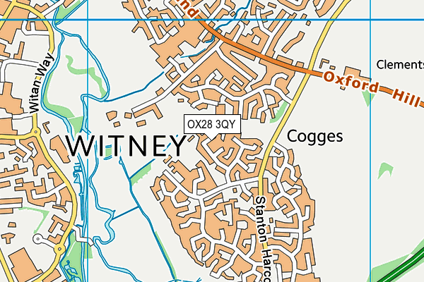 OX28 3QY map - OS VectorMap District (Ordnance Survey)