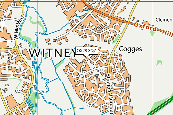 OX28 3QZ map - OS VectorMap District (Ordnance Survey)