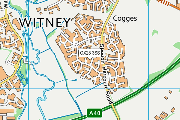 OX28 3SS map - OS VectorMap District (Ordnance Survey)