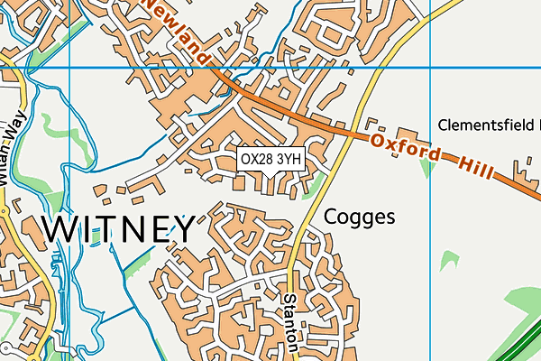 OX28 3YH map - OS VectorMap District (Ordnance Survey)