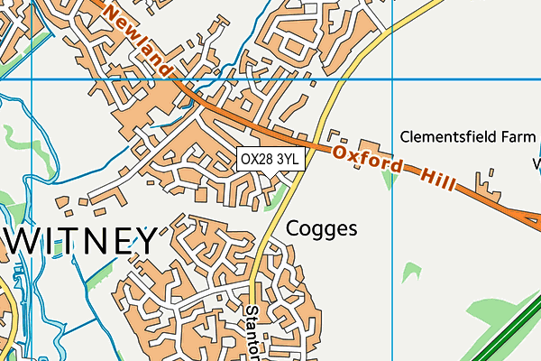 OX28 3YL map - OS VectorMap District (Ordnance Survey)