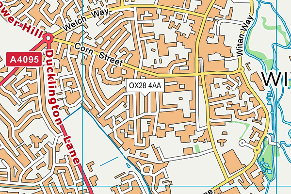 OX28 4AA map - OS VectorMap District (Ordnance Survey)