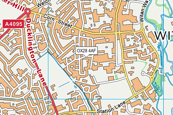 OX28 4AF map - OS VectorMap District (Ordnance Survey)