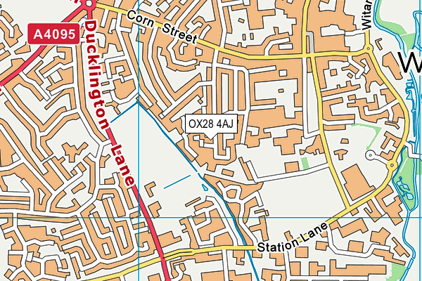 OX28 4AJ map - OS VectorMap District (Ordnance Survey)