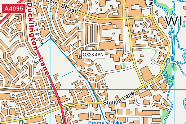 OX28 4AN map - OS VectorMap District (Ordnance Survey)