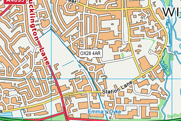 OX28 4AR map - OS VectorMap District (Ordnance Survey)