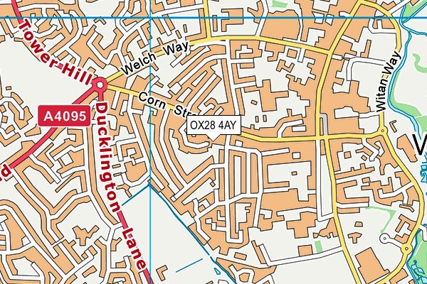 OX28 4AY map - OS VectorMap District (Ordnance Survey)