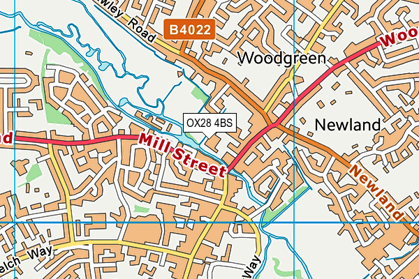 OX28 4BS map - OS VectorMap District (Ordnance Survey)