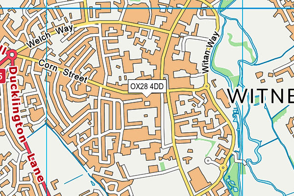 OX28 4DD map - OS VectorMap District (Ordnance Survey)
