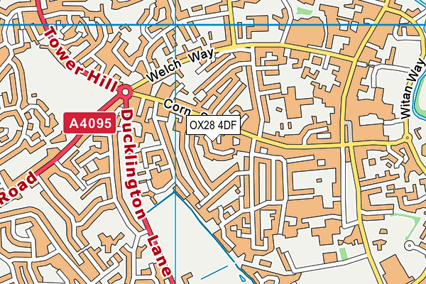 OX28 4DF map - OS VectorMap District (Ordnance Survey)