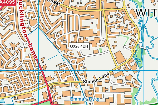 OX28 4DH map - OS VectorMap District (Ordnance Survey)
