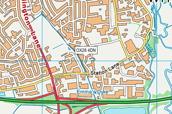 OX28 4DN map - OS VectorMap District (Ordnance Survey)