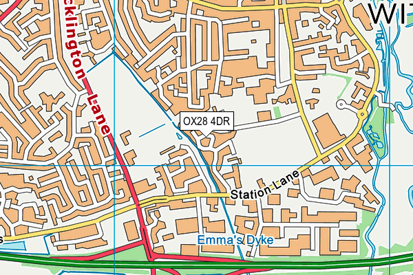 OX28 4DR map - OS VectorMap District (Ordnance Survey)