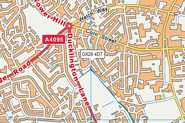 OX28 4DT map - OS VectorMap District (Ordnance Survey)