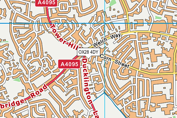 OX28 4DY map - OS VectorMap District (Ordnance Survey)