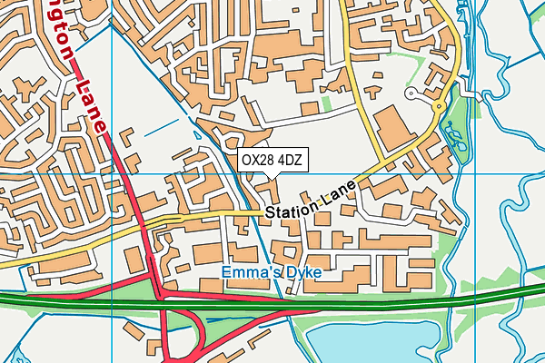 OX28 4DZ map - OS VectorMap District (Ordnance Survey)