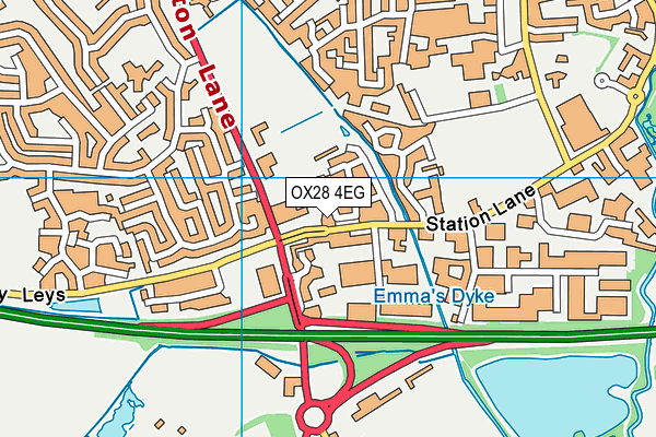 OX28 4EG map - OS VectorMap District (Ordnance Survey)