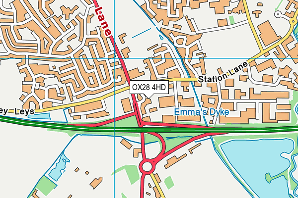 OX28 4HD map - OS VectorMap District (Ordnance Survey)