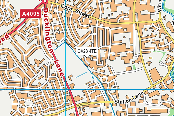 OX28 4TE map - OS VectorMap District (Ordnance Survey)