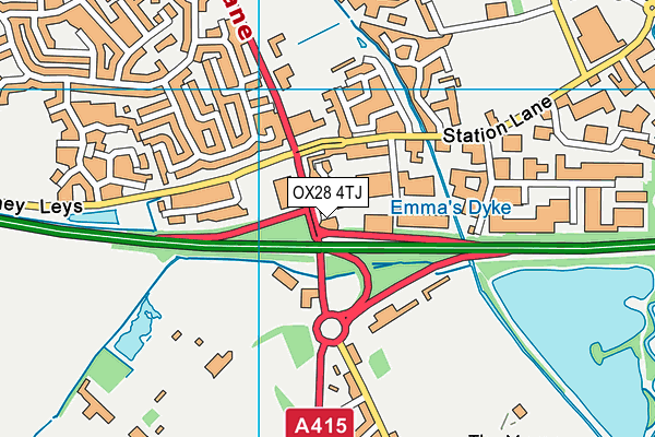 OX28 4TJ map - OS VectorMap District (Ordnance Survey)