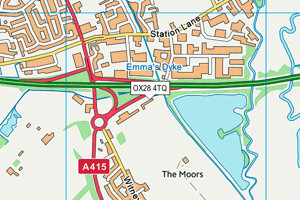 OX28 4TQ map - OS VectorMap District (Ordnance Survey)