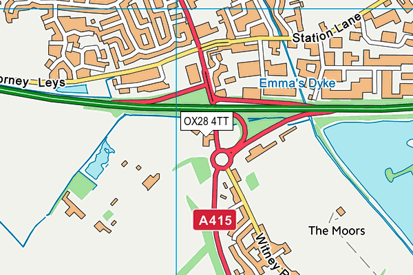 OX28 4TT map - OS VectorMap District (Ordnance Survey)