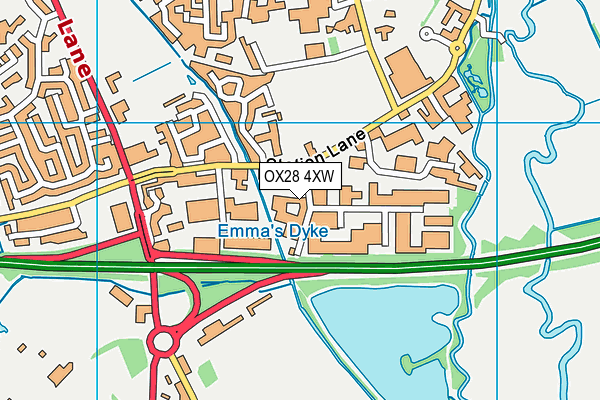 OX28 4XW map - OS VectorMap District (Ordnance Survey)