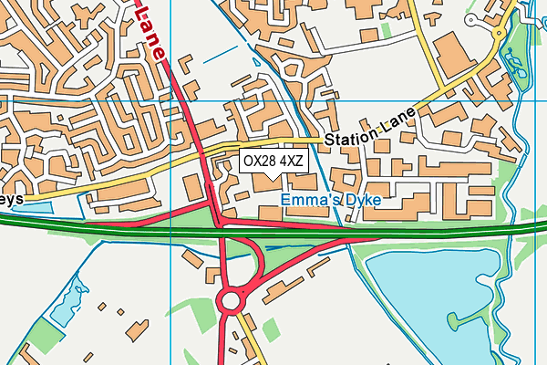 OX28 4XZ map - OS VectorMap District (Ordnance Survey)