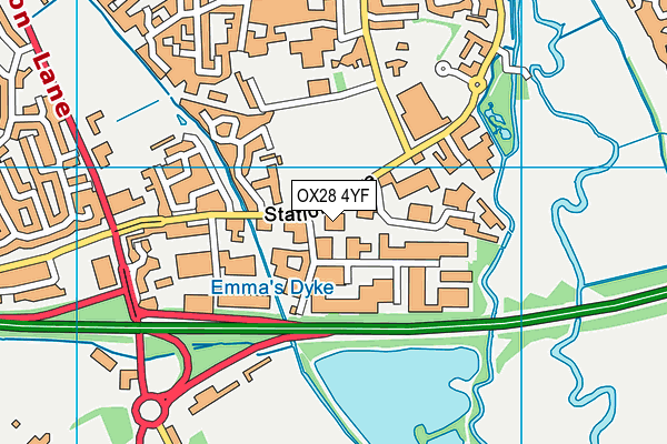 OX28 4YF map - OS VectorMap District (Ordnance Survey)