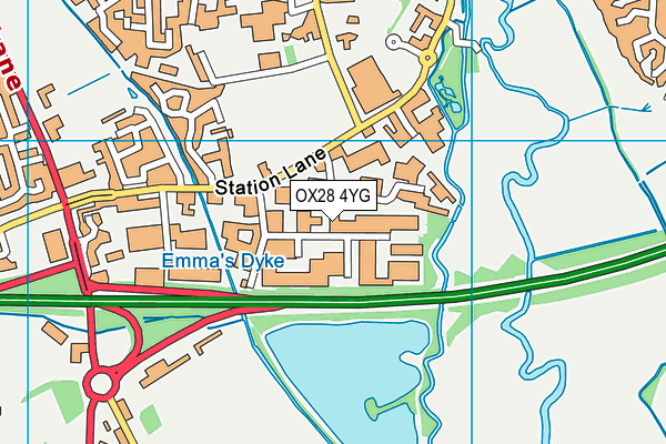 OX28 4YG map - OS VectorMap District (Ordnance Survey)