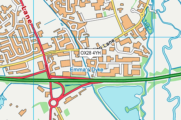 OX28 4YH map - OS VectorMap District (Ordnance Survey)