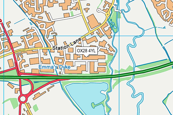 OX28 4YL map - OS VectorMap District (Ordnance Survey)