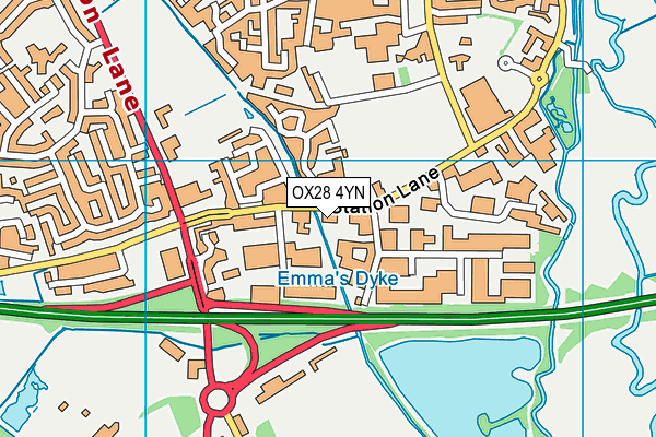 OX28 4YN map - OS VectorMap District (Ordnance Survey)